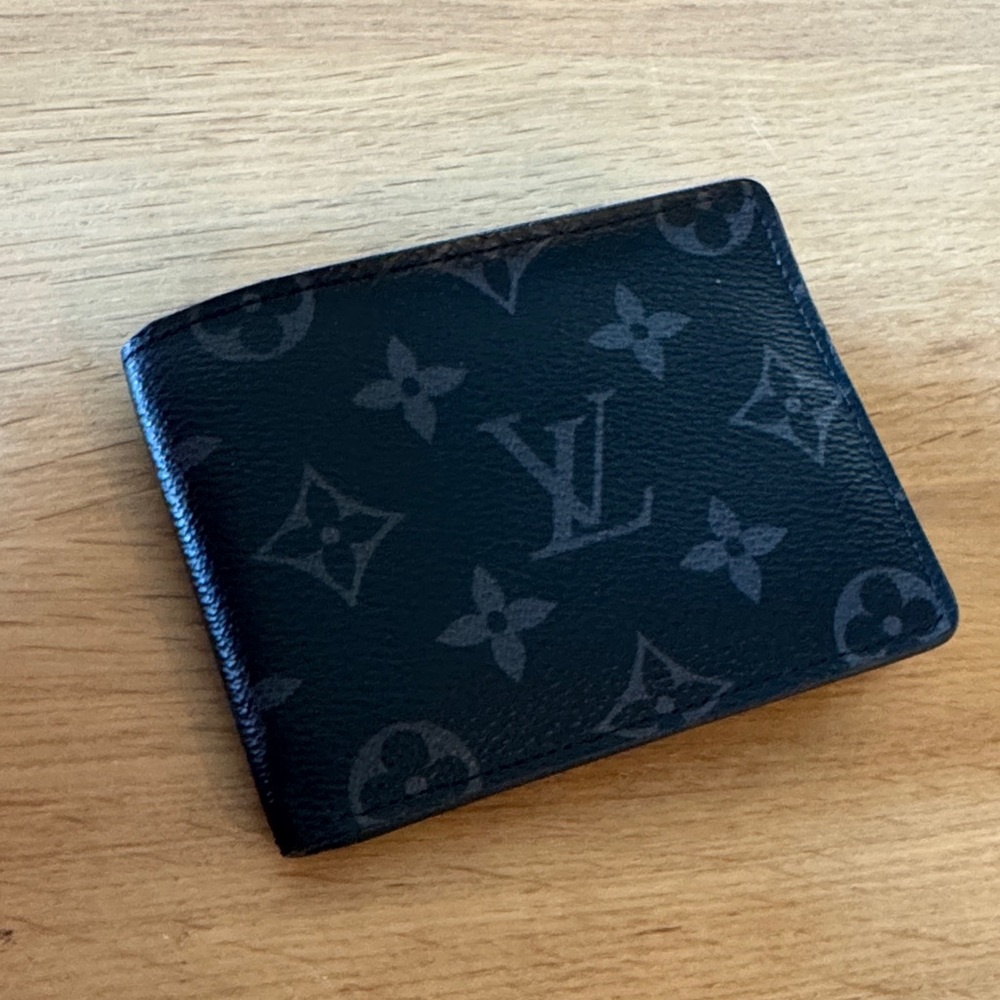Louis Vuitton Black and Gray Monogram Card Holder